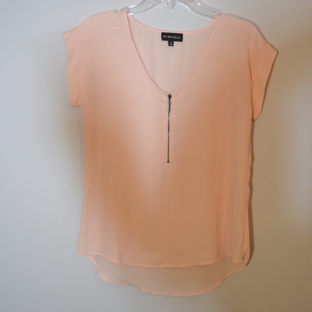 PINK BLOUSE WITH ZIP